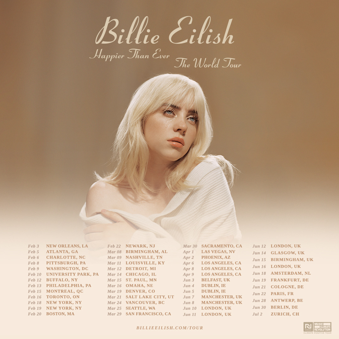 Billie Eilish Announces North American, European and UK Tour Dates